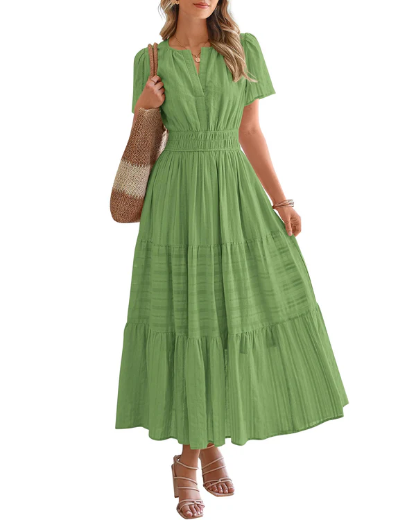 Moda Lusitana - Vestido Boho com Elástico na Cintura