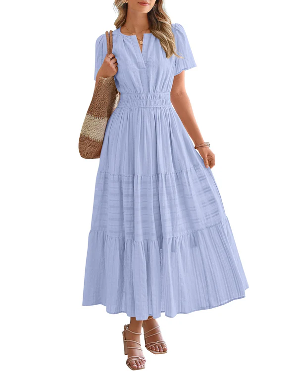 Moda Lusitana - Vestido Boho com Elástico na Cintura