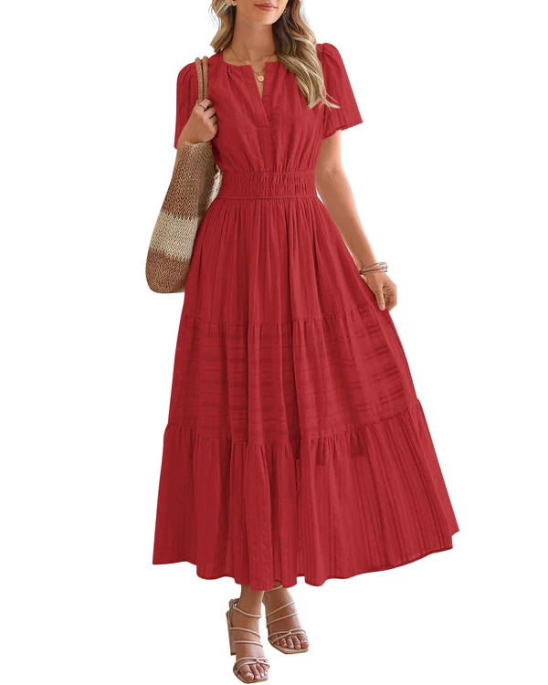 Moda Lusitana - Vestido Boho com Elástico na Cintura