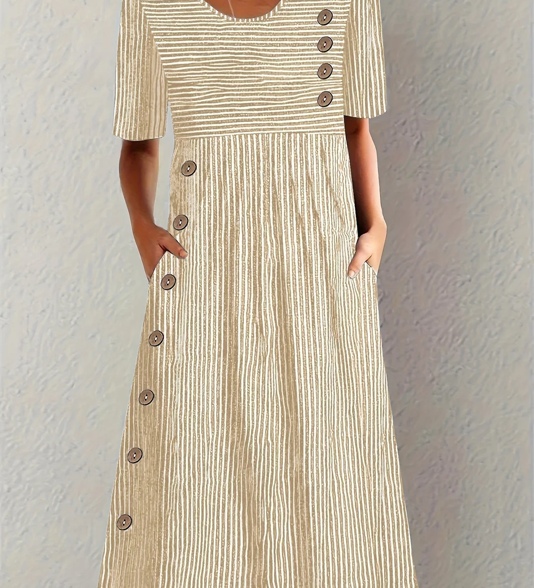 Moda Lusitana - Vestido Midi Rayado
