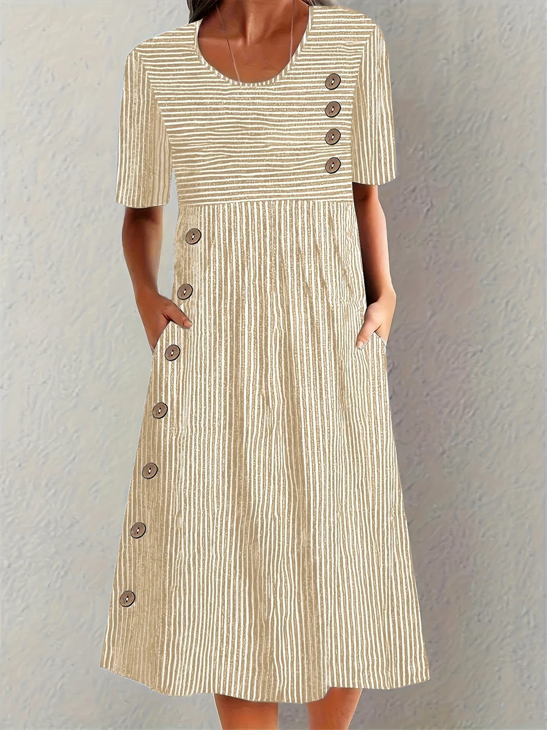 Moda Lusitana - Vestido Midi Rayado