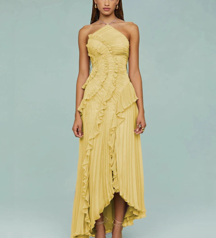 OLAYA | Vestido longo com babados