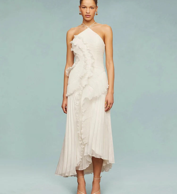 OLAYA | Vestido longo com babados