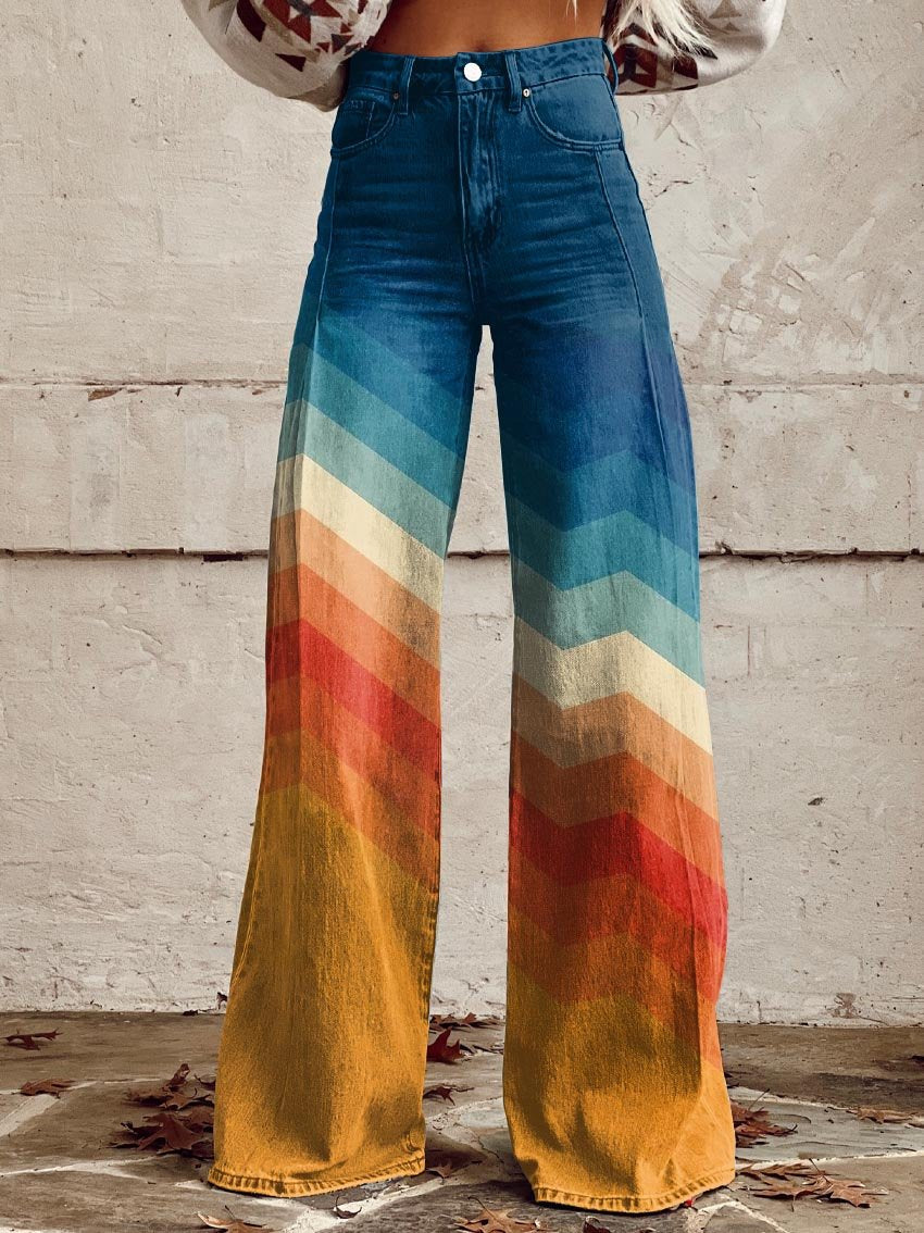 Moda Lusitana - Calças Retro Elegantes Zig Zag