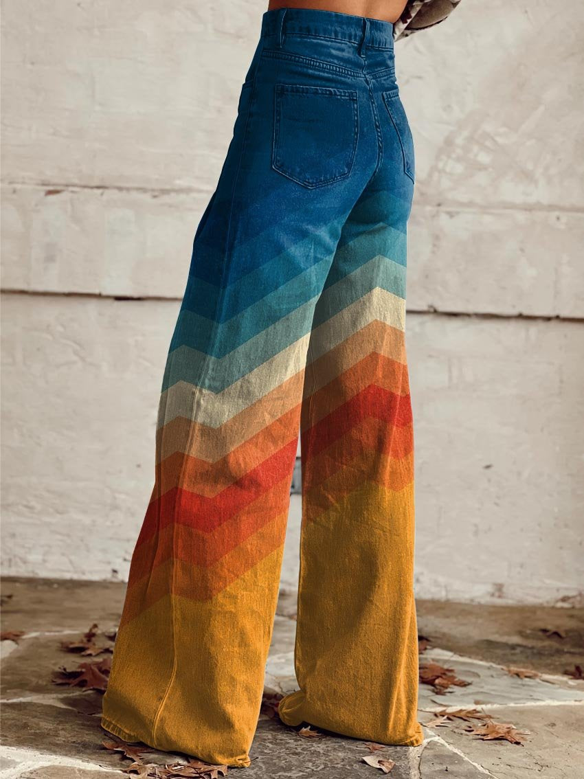 Moda Lusitana - Calças Retro Elegantes Zig Zag