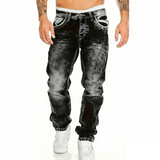 Moda Lusitana - Calças de Denim Hip-Hop de Corte Reto