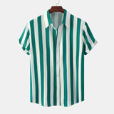 Camisa de verão às riscas respirável