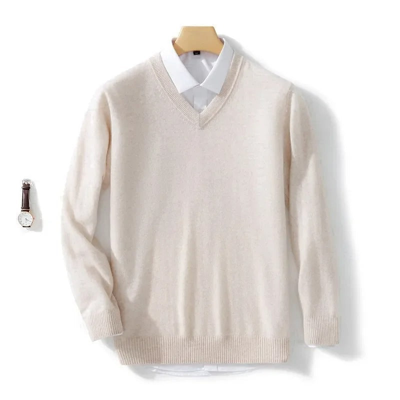 Camisola elegante com decote em V