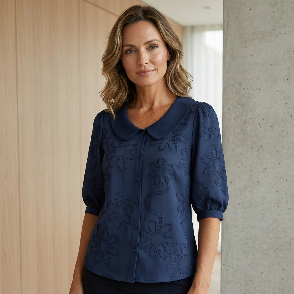 Moda Lusitana - Blusa Elegante com Flores