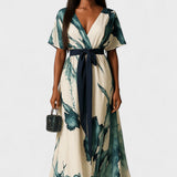 Vestido Longo Estampa Aquarela