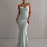 Nina™ | Vestido de festa luxuoso em seda com babados