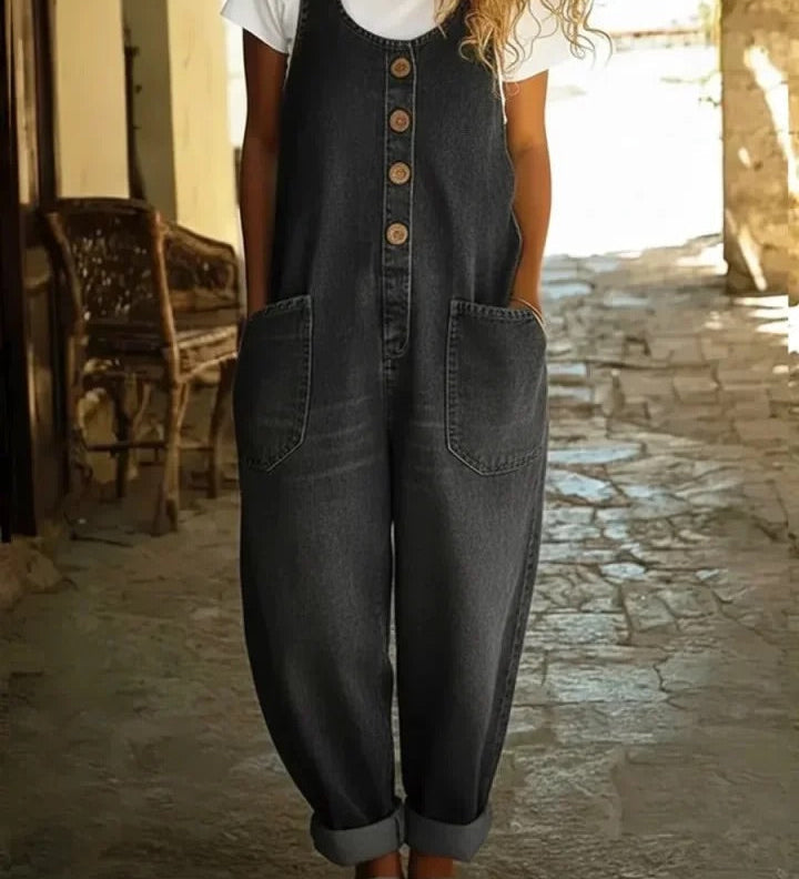 Moda Lusitana - Macacão de Denim Confortável