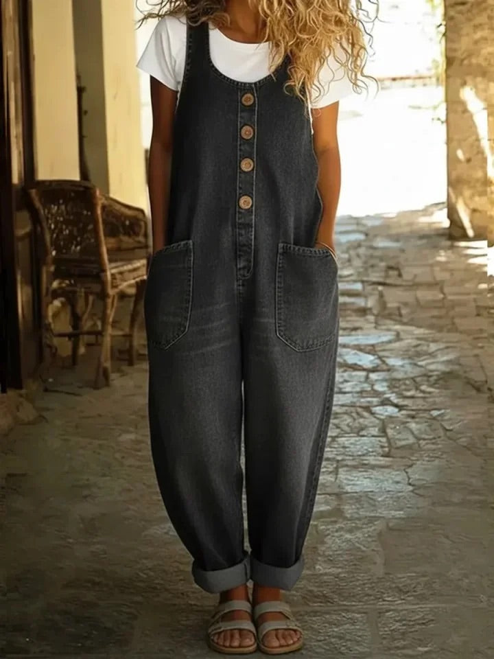 Moda Lusitana - Macacão de Denim Confortável