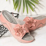 Moda Lusitana - Sandálias Conforto Flor Perfurada