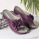 Moda Lusitana - Sandálias Conforto Flor Perfurada