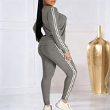 Lila - Conjunto de fato de treino de 2 peças para mulheres com mangas longas
