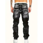 Moda Lusitana - Calças de Denim Hip-Hop de Corte Reto