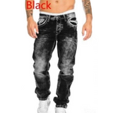 Moda Lusitana - Calças de Denim Hip-Hop de Corte Reto