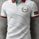 Polo com Estampa de Arte para Fãs de Futebol de Portugal – Masculino