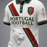 Retro Portugal Futebol Fan Art Print Casual Jersey