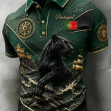 Jogo de Futebol Português Masculino Cheering Element Polo Art Print