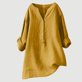 Moda Lusitana - Blusa Casual de Linho com Botões