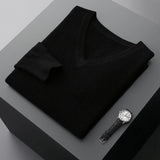 Camisola de lã com decote em V