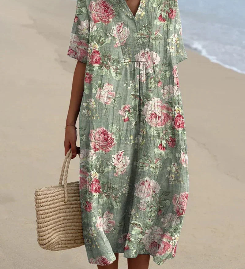 Camélia - Vestido Midi Floral Retro