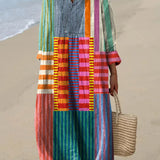 Eva - Vestido Longo Multicolorido em Patchwork