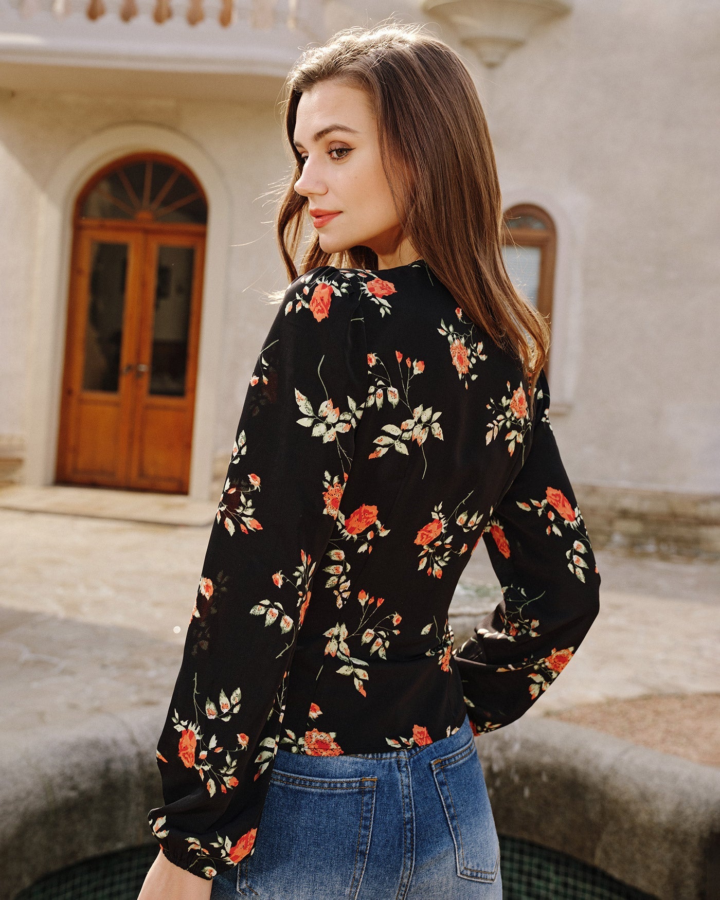 Women's Woven Polyester Blouses Tops - RIHOAS