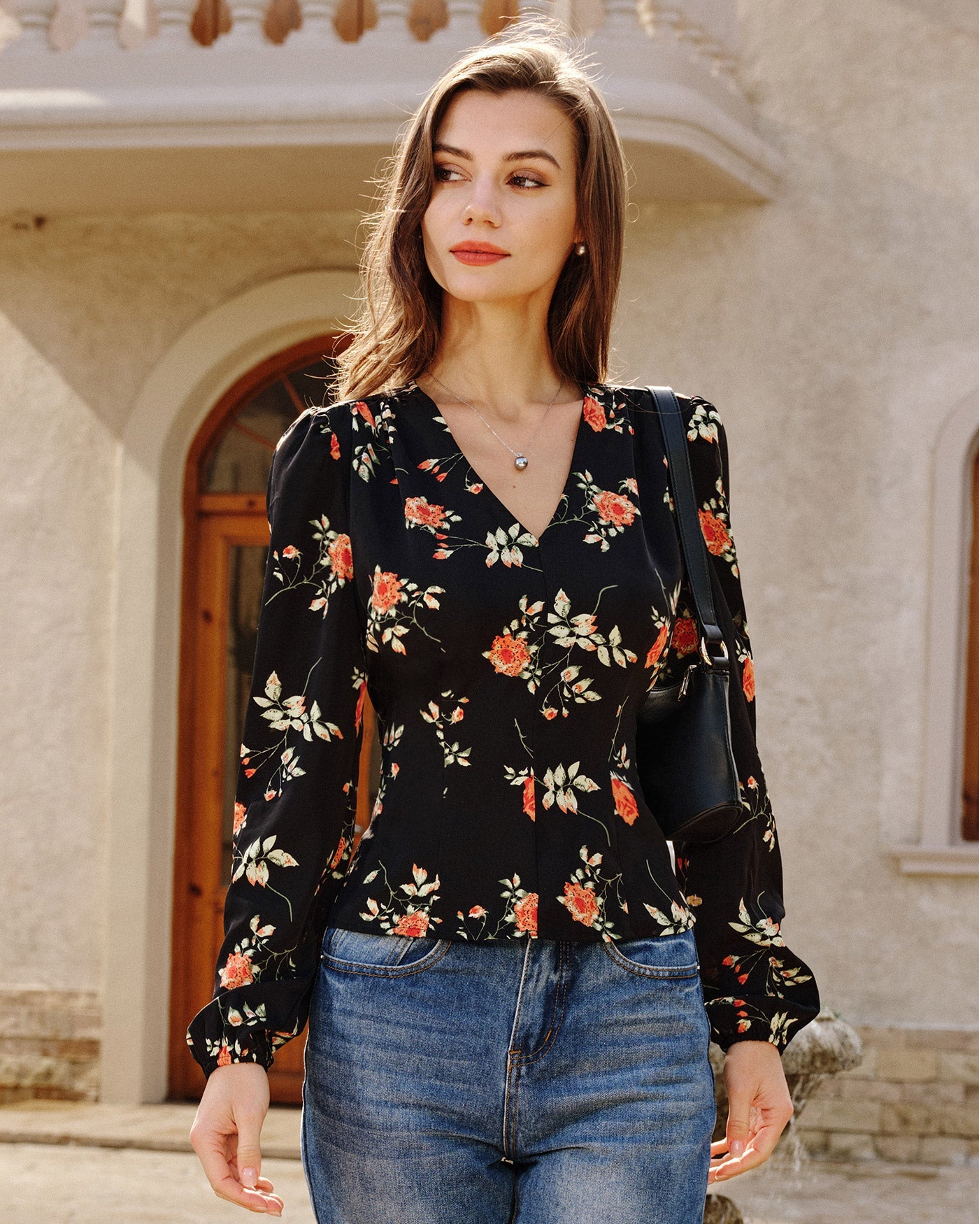 Women's Woven Polyester Blouses Tops - RIHOAS